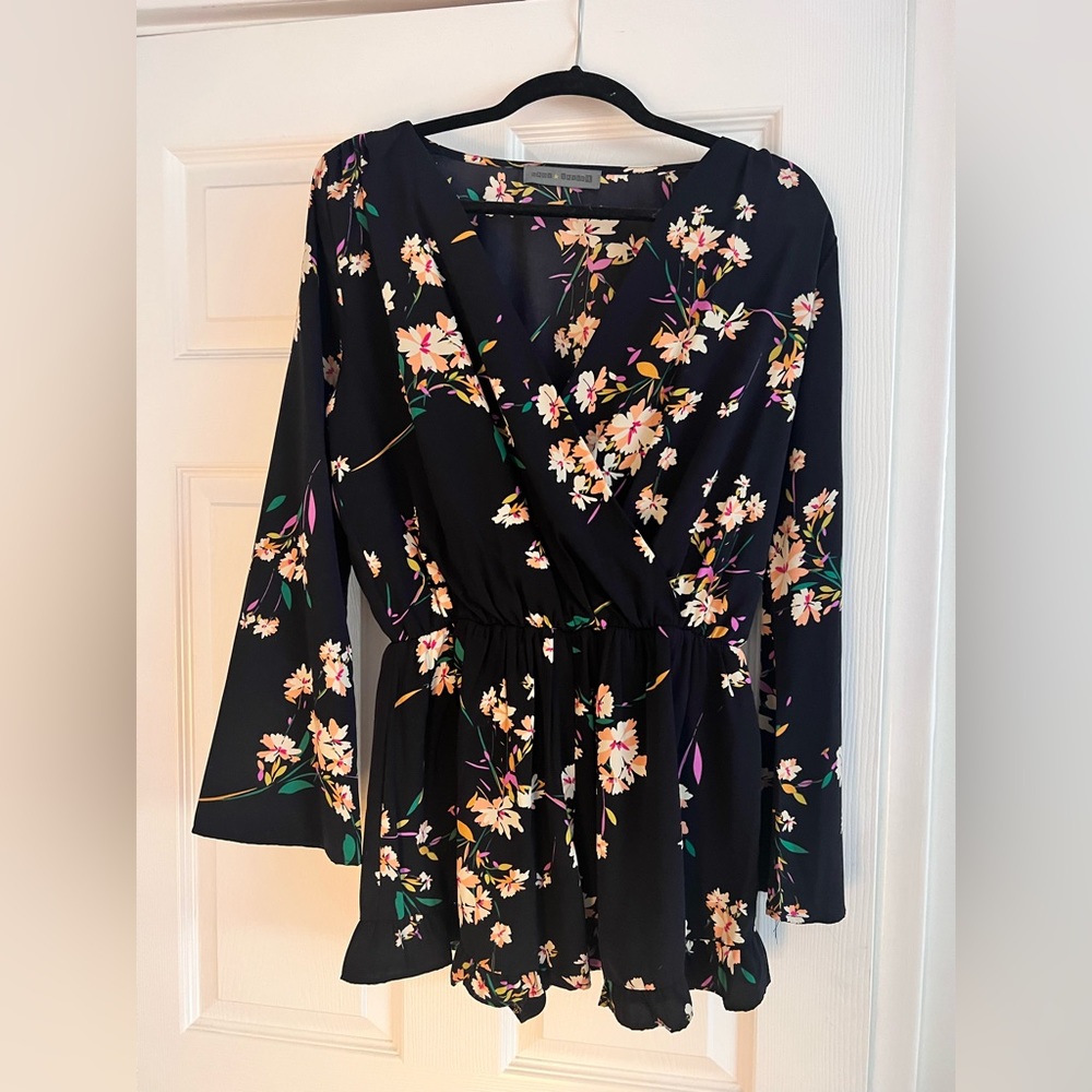 Long Sleeve Wrap Romper